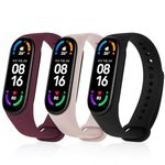 Ainiv Strap Replacement Compatible with Xiaomi Mi Band 7/Mi Band 6/Mi Band 5/Mi Band 4/Mi Band 3/Mi Band 8,1/2/3/6/20pcs Silicone/Knitted/Stainless Steel Replacement Watchband Adjustable Sports Strap