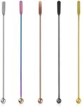 Coffee Stick Stainless Steel Swizzle Stick Reusable Metal Stir Sticks Cocktail Coffee Drink Stirrer Spoon Beverage Cocktail Stirrers Stir with Small Rectangular Paddles Stirring Bar Set(7.73inch long)