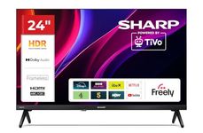Sharp 24HE2245K 24-Inch HD Ready LED TV, 720p Resolution, TiVo OS Smart TV, Wi-Fi, 3 HDMI, 2 USB, HDR10, Built-in Freely