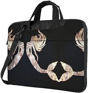 PIXOLE Black Crow Birds printed Laptop Bag,15.6 Inch Computer Tote Bag Business Office Handbag Shoulder Bag, Black Mermaid, 15.6 inch