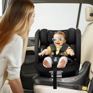 Feakaou 360° Rotating Car Seat – Black Convertible Baby Seat