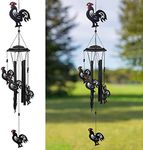 VP Home 33" H Rhythmic Roosters Chicken Wind Chimes for Outside, Unique Roosters Rhythmic Windchimes Outdoor Decoration Garden Decor, Chicken Decor Gift for Women, Mom, Grandma, Unisex