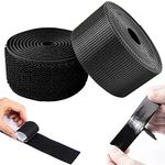 2 Inch 16.4 Feet Self-Adhesive Hook and Loop Strips Tape Roll, GuangTouL Black Heavy Double Sided Sticky Duty Strips Industrial Strength Sticky Fastener Interlocking Fastener