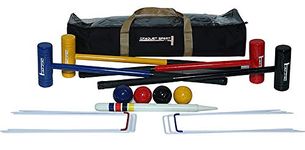 Synco Croquet Sport Lawn Croquet Set 4 Player for Kids, Colour Full mallets, with Croquet Balls and Accessories (30 inches), Perfect for lawns, backyards, Parks, and Gardens