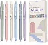 Four Candies Gel Pens, 6 Pcs 0.5mm Quick Dry Black Ink Pens Fine Point Smooth Writing, High-End Series Unique Pens, School Office Home Supplies Pretty Girl Cute Pens, Gifts for Women(Morandi)