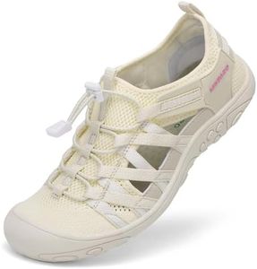 SAGUARO Sandales de Trekking pour Femme Outdoor Sport Sandales de randonnée d'été Antidérapant Respirantes Beige 42 EU