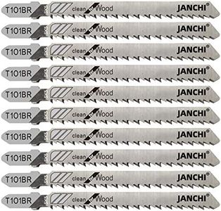 50Pack T101BR T-Shank Contractor Jig saw Blades - 4 Inch 10 TPI Jigsaw Blades Set- Made for High Speed Carbon Steel, Clean and Precise Straight Cutting Wood Boards PVC Plastic
