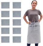 MEEMA Bistro Apron with 3 Pockets - Server Aprons for Men Women, Kitchen & Restaurant, Barista Apron Made of Upcycled Cotton, One Size Fits All, Delantales de Cocina - Pack of 10