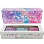 Cello Scent Cup Trio - Congratulations Gift Set - 3X Tealight Scented Candles. High Fragrance Tea Lights Candles. Gifts for Women, Baby Shower Gifts and Engagement Gifts.