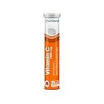 Nutrazul Vitamin C 1000mg Effervescent Tablets- Orange 20’s | 20 Days Supply | Gluten Free, Lactose Free, Sugar Free & Preservative Free | Maintains Immune Function, Healthy Skin, Bones, Cartilage, Teeth & Gums