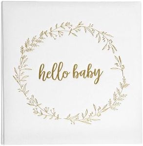 Kate & Milo Linen Baby Book, First 5 Years Memory Book, Newborn Milestone Journal, Baby Boy and Baby Girl Keepsake, White and Gold