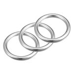 uxcell 316 Stainless Steel Round Ring Welded O-Rings 50mm(1.97") ID 8mm Thick 3pcs