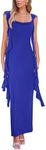 PRETTYGARDEN Women's Summer Long Formal Wedding Guest Dress Sleeveless Ruffle Cocktail Party Maxi Bodycon Dresses (Royal Blue,Medium)