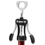 IPOW Wing Corkscrew, Multifunctional Wine Beer Bottle Opener, Wine Corkscrew for all Cork Stoppered and Beer Cap Bottles. Used in Kitchen Chateau Restaurant Bars for Wine Enthusiast and Waiters, Black