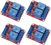 AEDIKO 4pcs DC 5V Relay Module 2 Channel Relay Board with Optocoupler Support High or Low Level Trigger