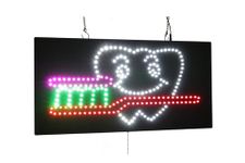 Dental Tooth Brush Sign, 24"x12", 60x30cm, TOPKING, Signage, LED, Bright, Open, Signboard, Display, Grand Opening, Gift