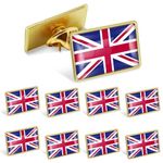 Pack of 12 Union Jack Flag Badge Lapel Pins Bulk - United Kingdom Metal Lapel Pin For Bags Clothes Uk British Patriotic Badges Brooches Jewelry Gift