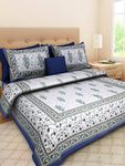 Queenie Pure 100% Cotton Double Bed Sheet with 2 Pillow Covers Bedsheet for Double Bed Cotton