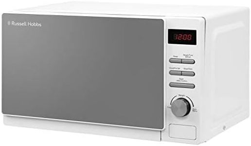 Russell Hobbs RHM2079A 20 L 800 W White Digital Solo Microwave with 5 Power Levels, Automatic Defrost, 8 Auto Cook Menus, Clock & Timer, Easy Clean