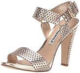 Karl Lagerfeld Paris Women's Cieone Dressy Heeled Sandal, Gold Triangle Metallic, 7.5