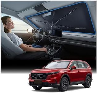 Nmoiss Windshield Sun Shade Umbrella for Honda CRV - [Vinyl Coating Heat Shield] Protect Car from Sun Rays & Heat Damage Keep Cool and Protect Interior, Spring Structure Edge