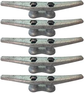 ZUJARA 6 inch Dock Cleats, 5-Pack Galvanized Iron Boat Cleat for Marine or Decorative Applications