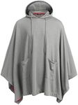 COOFANDY Unisex Casual Hooded Poncho Cape Cloak Fashion Coat Hoodie Pullover with Pocket Grey Large