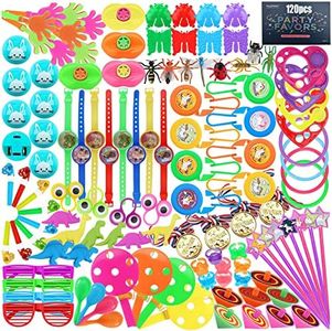 120 Pcs Kids Party Bag Fillers, Party Gifts for Children Birthday, Goodie Bag Fillers, Assortment Treasure Box Prizes, Prizes for Kids Classroom Rewards, Carnival Prizes