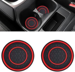 smilfuy 2PCS Car Cup Holder Coasters, 2.75 Inch Auto Non-Slip Anti Dust Cup Mats, Console Cup Holder Insert Coaster Auto Insulated Mats, Universal Interior Accessories for Most Cars (Red)