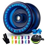 MAGICYOYO Responsive YoYo K1-Plus with Yoyo Bag + 12 Yoyo Strings and YoYo Glove Gift for Kids Beginners (Blue)