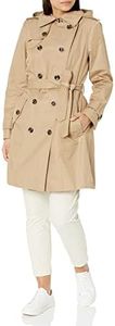 LONDON FOG Women's Double Breasted Trenchcoat, Br Khaki, Small