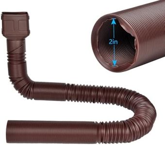 Prestantious 8.5ft Long Gutter Downspout Extensions, 2" Small Size Downspout Extender Pipe ONLY for 2"×3" Downspout, Inside Diameter 2 Inches, Flexible Pipe Stretched Length 8.5ft, Brown,1-Pack