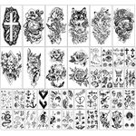 Kaieteur 40 Sheets Waterproof Temporary Tattoos Flowers and Animal Collection Lasting Fake Tattoos for Women and Girls or Kids