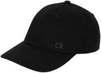 Calvin Klein Mens 2023 Classic Cotton Adjustable 6 Panel Baseball Cap, Black/Charcoal, One Size