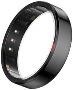 POBOVi Gen 2 Titanium Smart Ring for Women & Men, Sleep & Heart Rate Tracker, No Subscription, Size Before You Buy (Polished Black, 10)