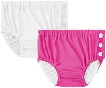 Durio Swim Diapers for Toddlers Reusable Swim Diapers Washable Swimming Diapers Toddler Swim Diaper White Rose 2-3T