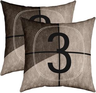 Feelyou Movie Theater Theme Square Cushion Covers Set of 2 Cinema Poster Design Reversible Throw Pillow Covers Decor Vintage Cinema Movie Theater Pillow Covers Home Decor 18 x 18-Inch