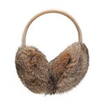 ZLYC Womens Girls Genuine Rabbit Fur Earmuffs Adjustable Ear Warmers, Brown, One Size