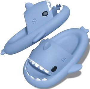 TOPALL Cloud Slides for Women Men, Shark Slippers Slides Shower Sandals House Bath Slippers Quick Drying Non-Slip Lightweight Open Toe Sandals Slippers for Pool Beach Home Indoor Outdoor