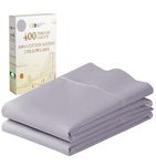 California Design Den Standard Queen Size Pillowcase Set - 400 Thread Count, 100% Cotton Sateen, Set of 2 Pillow Covers, Breathable, Cooling, Soft for Quality Sleep - Lavender Gray