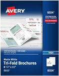 Avery Printable Tri-Fold Brochures with Mailing Seals, 8.5" x 11", Matte White, 100 Blank Brochure Paper for Inkjet Printers (08324)