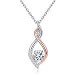 Van Chloe Womens 925 Sterling Silver Necklace Infinity Love White Gold Plated Pendant CZ Necklace 18”