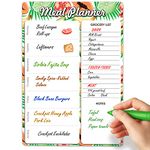 Dry Erase Magnetic Meal Planner and Grocery List for Refrigerator A4 - Magnetic Menu White Board - Weekly Meal Planner Magnetic for Fridge - Frige Meal Planner Magnet - Dry Erase Meal Planner