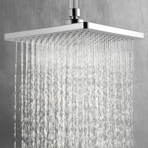 ACA International 8'' Bathroom Overhead Shower Head Rain Shower Head Square Swivel Rainfall Overhead Shower WELS (Chrome)