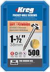 KREG® Zinc Pocket-Hole Screws - 38mm/1.50", #8 Coarse-Thread, Maxi-Loc™, 500-count