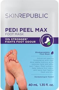 Skin Republic Pedi Foot Peel Max | 15% Stronger Acids for Removing Severely Dry Skin & Cracked Heels | Effectively Eliminates Foot Odour (Pack of 1)