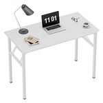 Need 31.5in Folding Computer Desk Foldable Work Desk Table Writing Desk Folding Home Office Desk, with BIFMA Certification, No Need to Assemble, White, AC5DW-8040-CA