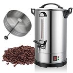 GOLREAN Commercial Coffee Maker 100 Cup Coffee Urn Hot Beverage Dispenser 4 Gallon 16L Large Coffee Maker Dual Layers 304 Stainless Steel 1300W Fast Brew Percolator For Business, Catering, Church