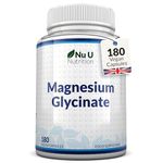 Magnesium Glycinate Supplements 1000mg (Bisglycinate) - 180 High Strength Vegan Capsules - 3 Month Supply - Providing 200mg of Elemental Magnesium - Nu U Nutrition