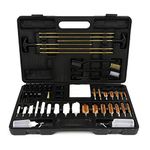 GUGULUZA Universal Gun Cleaning Kit for All Guns, Hunting Rifle Handgun Pistol Shot Gun Cleaning Supplies for All Caliber, Portable Heavy Duty Case with Metal Brushes (Black Nylon Set)